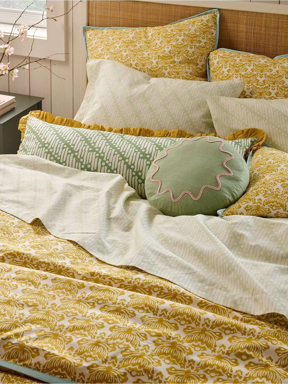 West Elm x Rhode Lotus Euro Sham Covers (two)